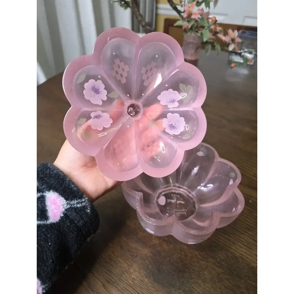 Shelley Fenton Signed Covered Candy Dish Pink Chiffon Spring Splendor Limited Ed